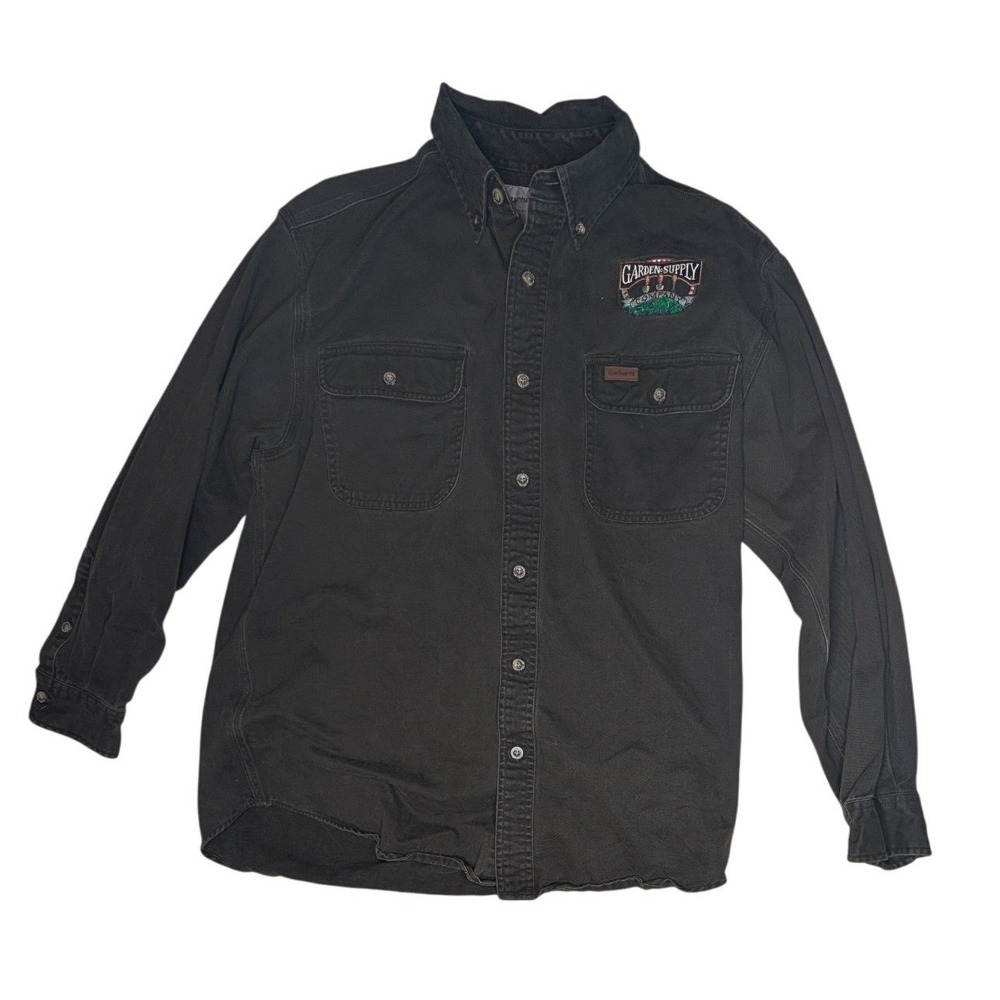 Carhartt Button Down Mens M‎ Moss Green Gardeners Supply Co Workwear S09 Shirt